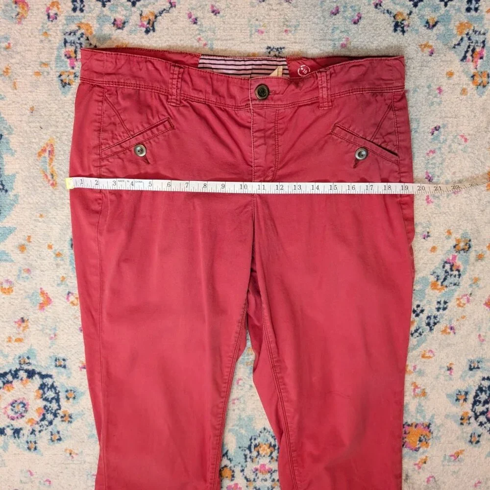 Daughters‎ Of The Liberation Red Cotton-Blend Straight-Leg Pants Size 10